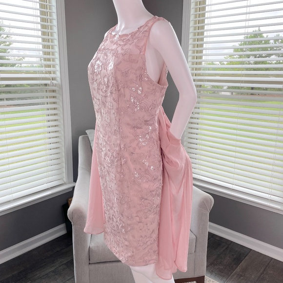 Alex Evenings Women's Short Embroidered Dress with Illusion Jacket Size 14 NWOT - Picture 9 of 15